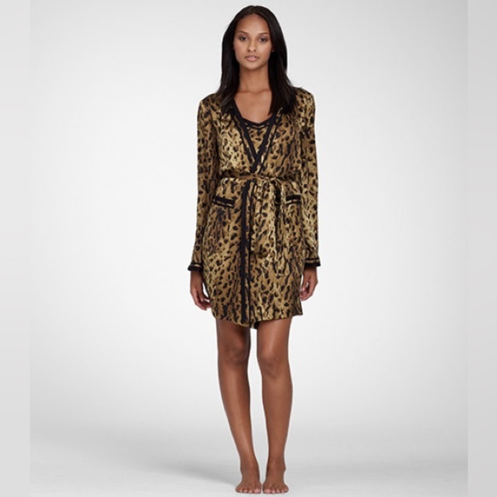 Tory Burch 100% Silk Animal Print Robe Size M